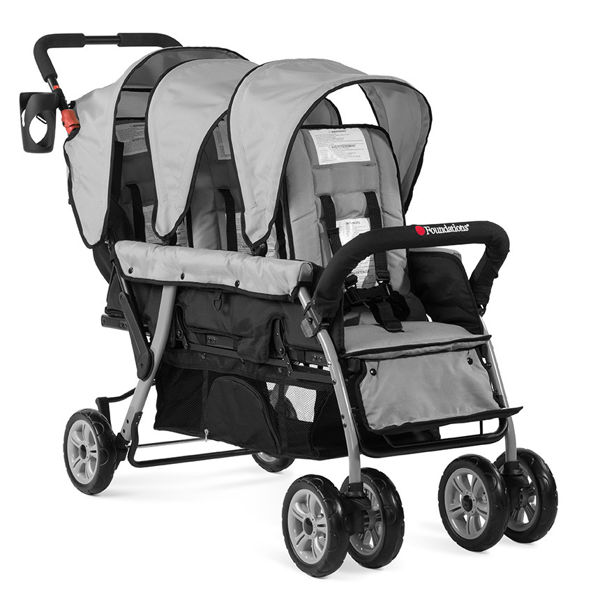 Foundations Gray 3 Seat Triple Stroller