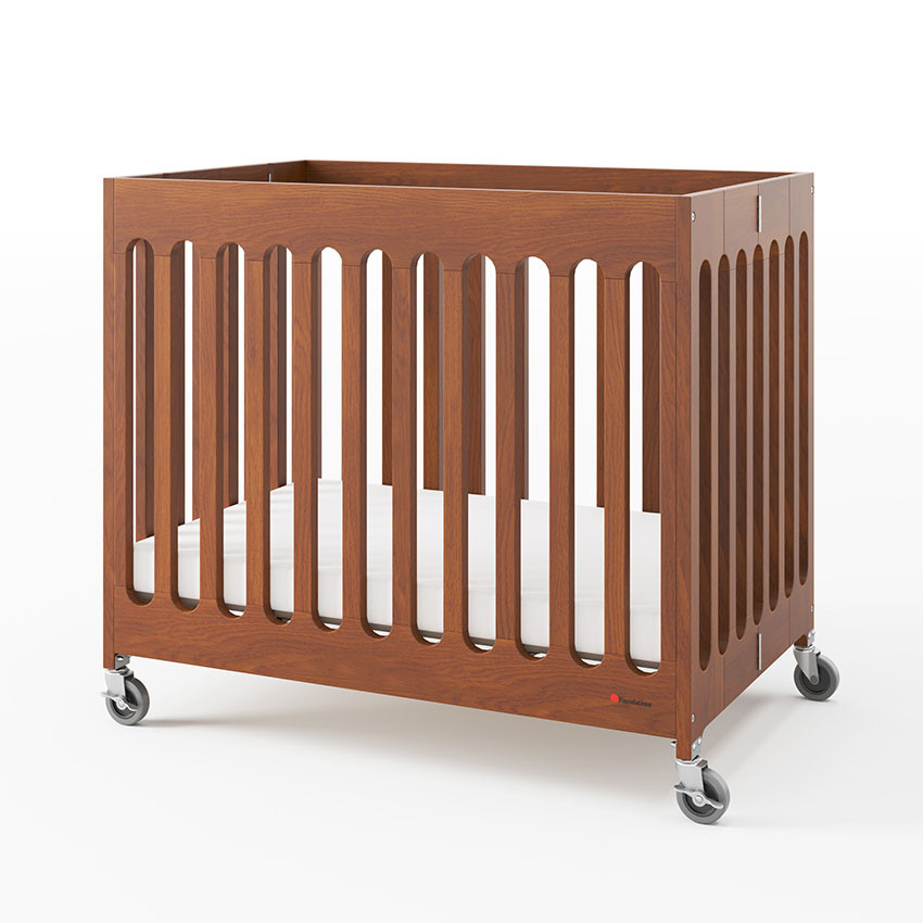 Boutique Compact Cherry Folding Wooden Crib