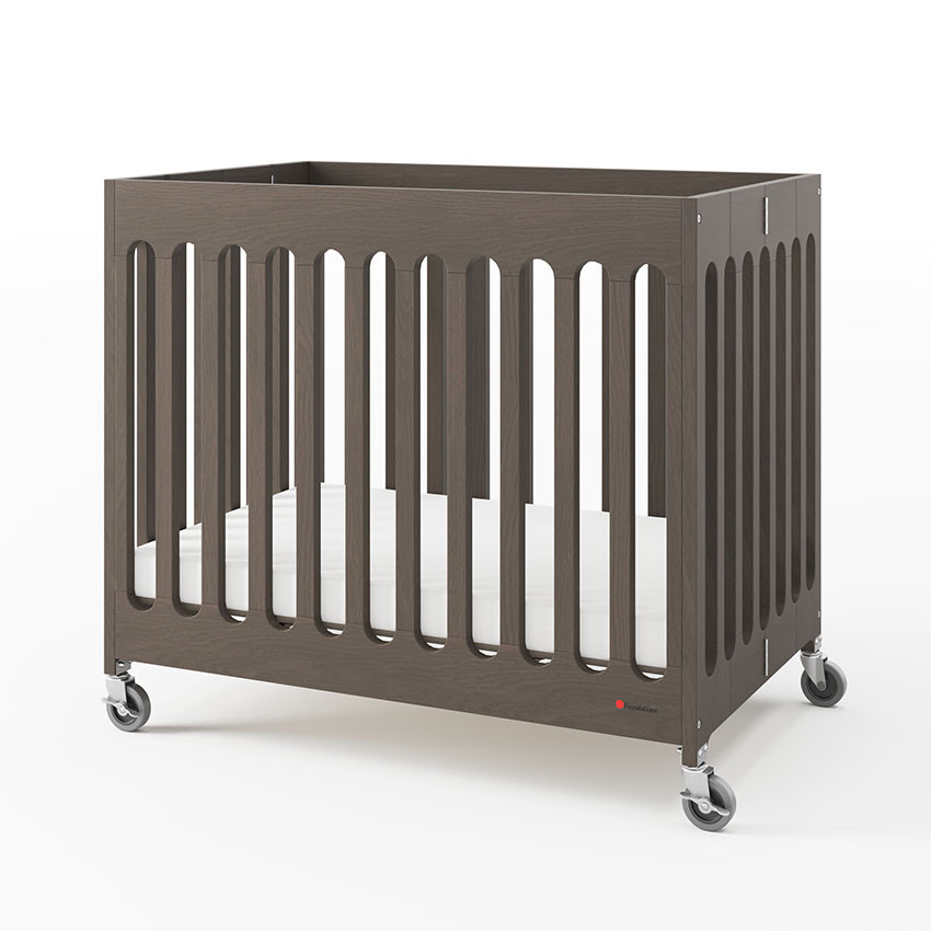 Boutique Compact Gray Folding Wooden Crib