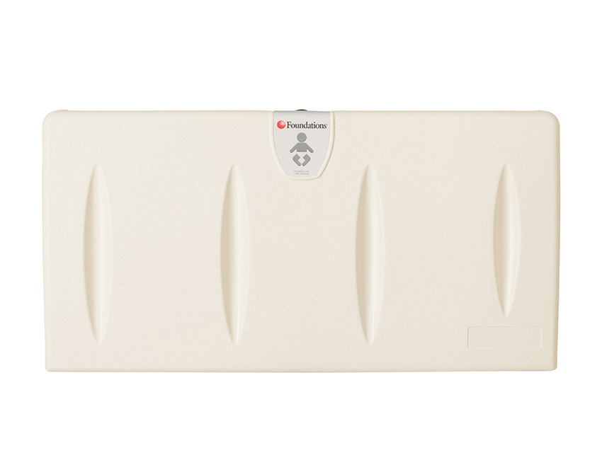 Classic Diaper Changing Station with Backer Plate in Cream by Foundations, Closed View