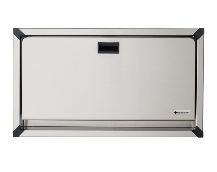 Foundations Stainless Diaper Changing Station, Horizontal Surface Mount, Closed View