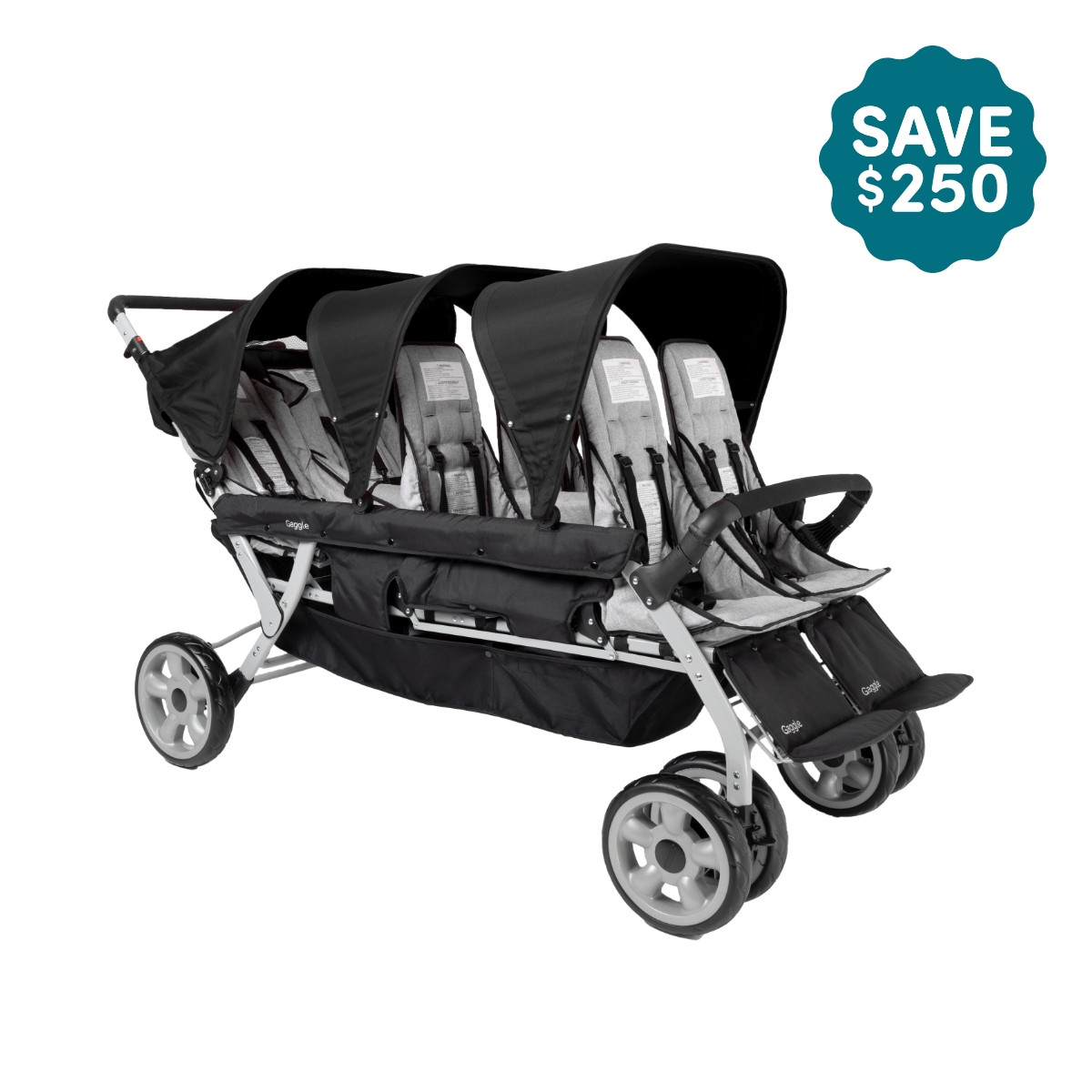 Gaggle Jamboree Folding 6 Seat Stroller Multi Child Strollers Foundations