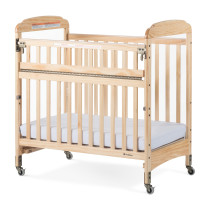 Foundations Next Gen Serenity SafeReach Mini Crib with ClearView End Panels in Natural