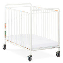 Foundations Chelsea White Metal Evacuation Crib with ClearView End Panels