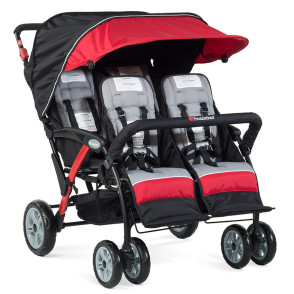 Foundations 4 Seat Quad Stroller in Red