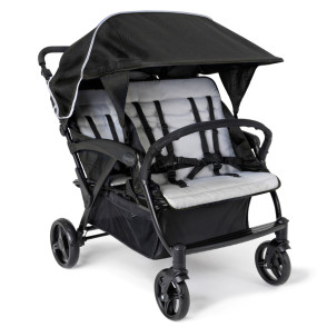 Gaggle Odyssey Multi-Child Quad Stroller in Black/Gray by Foundations