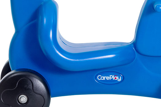 Puppy ride on toy features a low seat for easy climbing