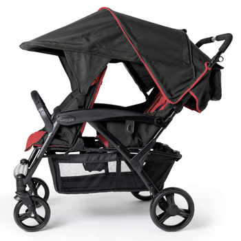 Gaggle Odyssey Multi-Child Quad Stroller in Black/Red
