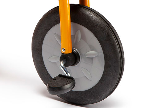 Tricycle features wide, puncture proof tires