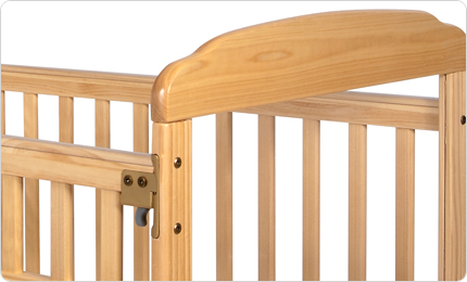 cribs are available in a natural clear finish>
    <p class=