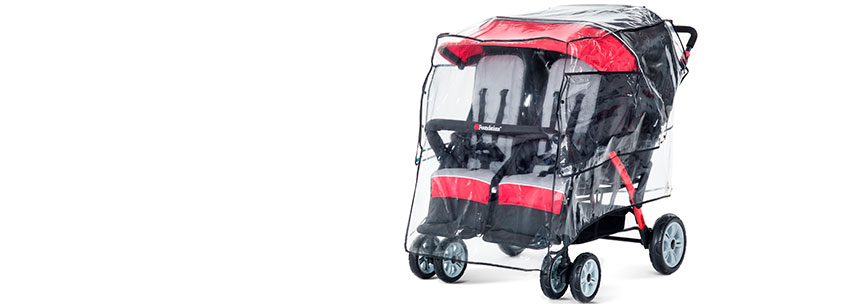 Rain cover for quad strollers