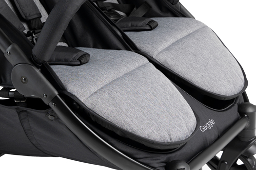 Black/Gray Portable Stroller Gaggle Roadster Double Stroller 2 Seat Stroller for Toddlers with Stroller Canopy 5 Point Black Harness Safety Restraint System 