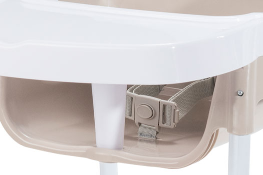 Foundations feeding chair includes passive restraint and adjustable harness for safety