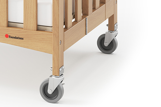 Foundations Travel Sleeper has 3 inch commercial casters and 2 lock
