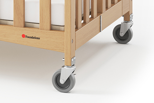 Foundations Travel Sleeper has 3 inch commercial casters and 2 lock
