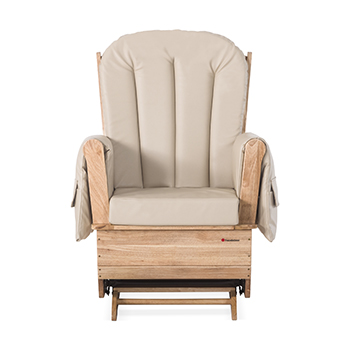 SafeRocker Glider Rocker in tan vinyl