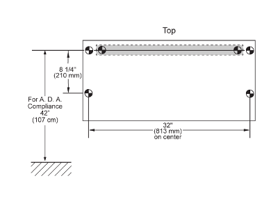 Classic horizontal changing station with backer plate installation guide