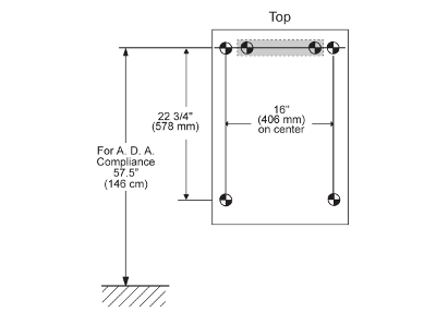 Classic vertical changing station with backer plate installation guide