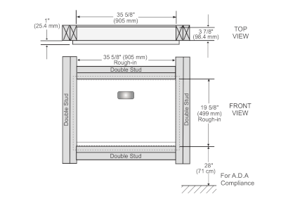 Stainless steel horizontal recessed mount changing station installation guide