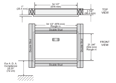 Premier stainless steel horizontal recessed mount changing station installation guide